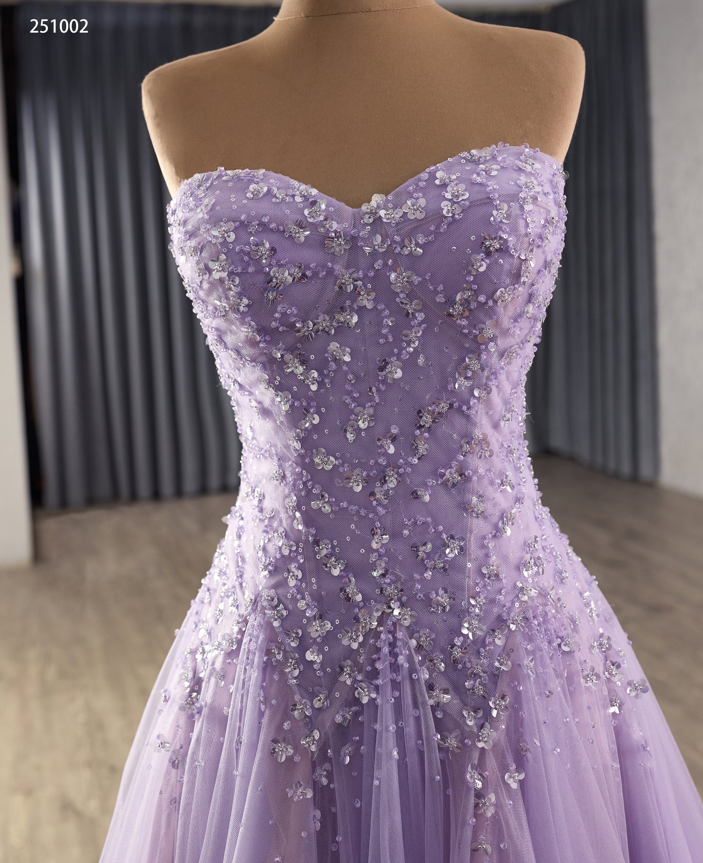 Sweatheart Neckline Sheath Corset Lilac Party Evening Dress 251002
