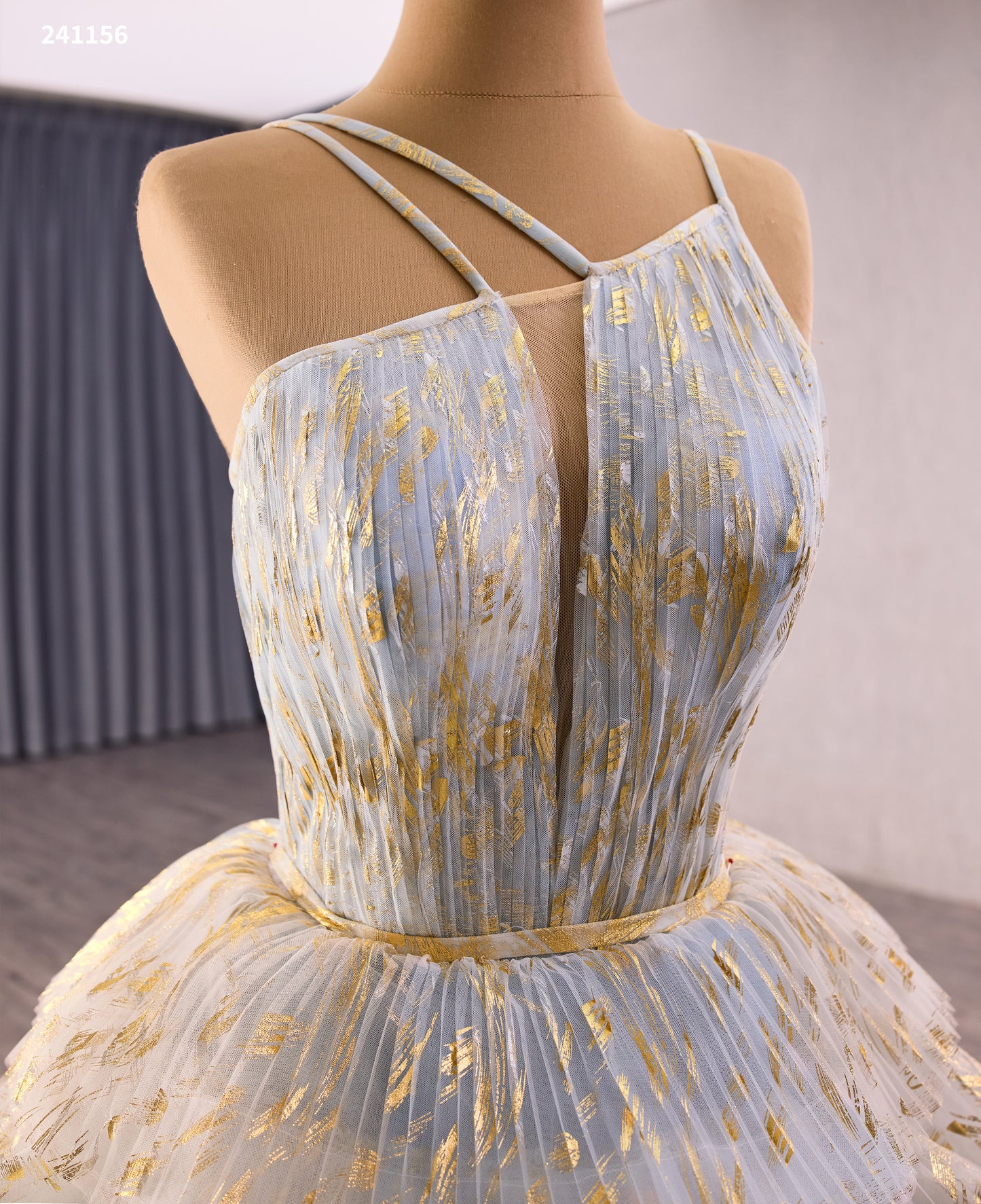Asymmetrical Evening Party Dress Pleated 241156