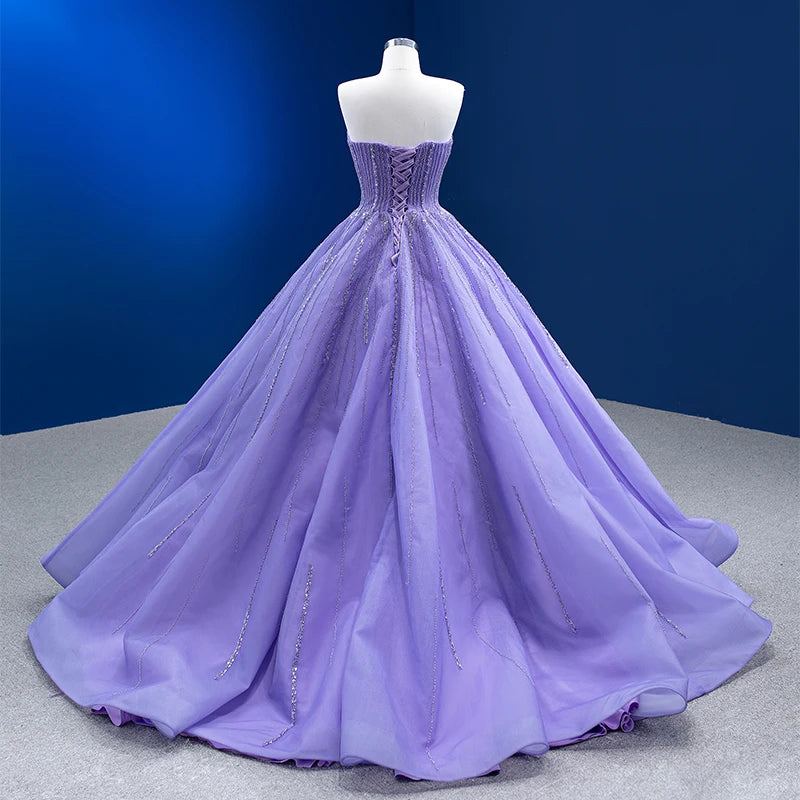 Btydress Purple Sequins Off Shoulder Evening Party Gowns Dresses 67571