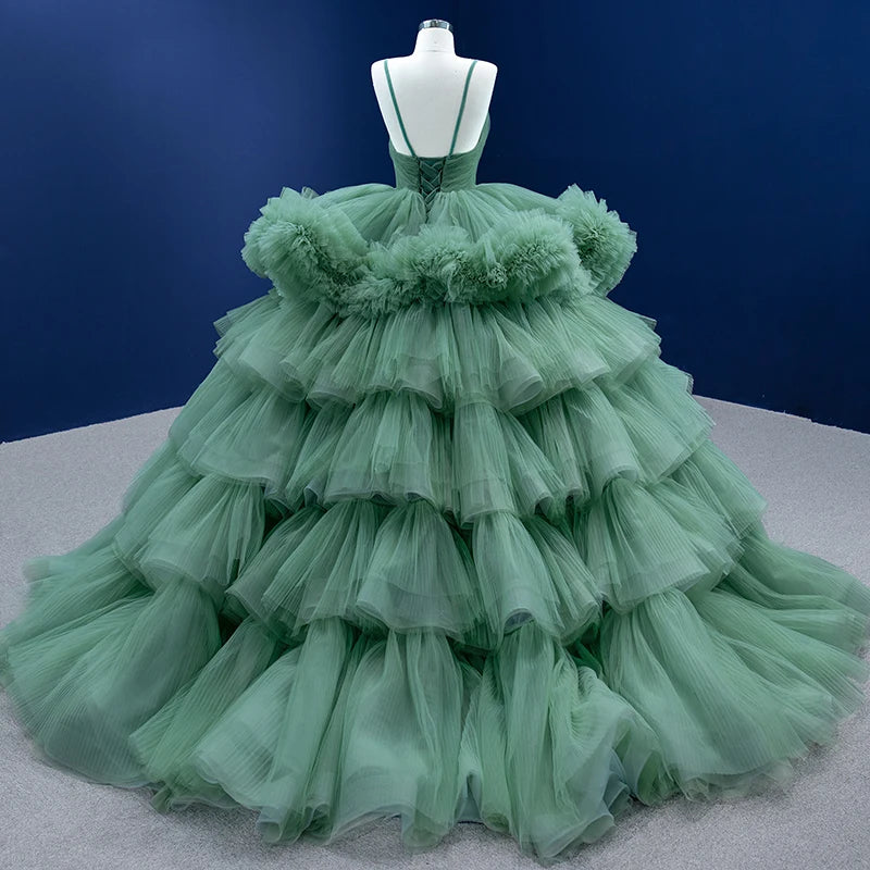 Princess Green Cake Layers Ball Gown Dresses 67504