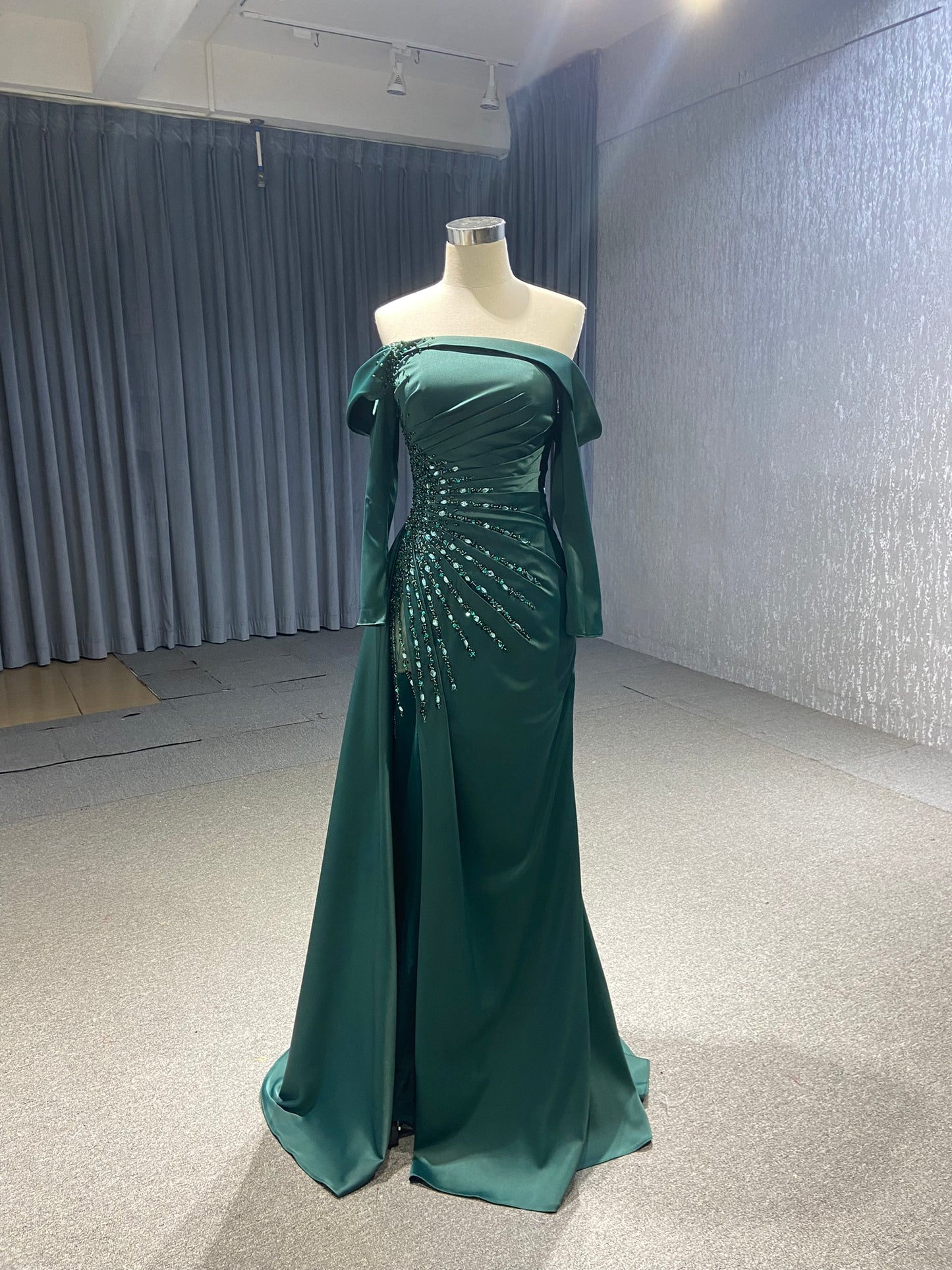 Sheath Red Formal Dress Pageant Gown with Removable Sleeves 67153