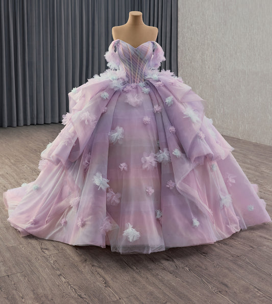 Colorful Tulle Quinceañera Princessa Ball Gown Dress 251010