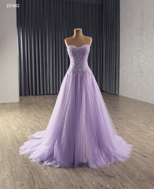 Sweatheart Neckline Sheath Corset Lilac Party Evening Dress 251002