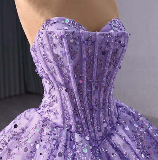 Stunning Purple Sweetheart Neckline Ball Gown 241017