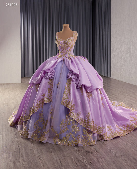 2025 New Blue Gold Vestido de Quinceanera Dress 251023