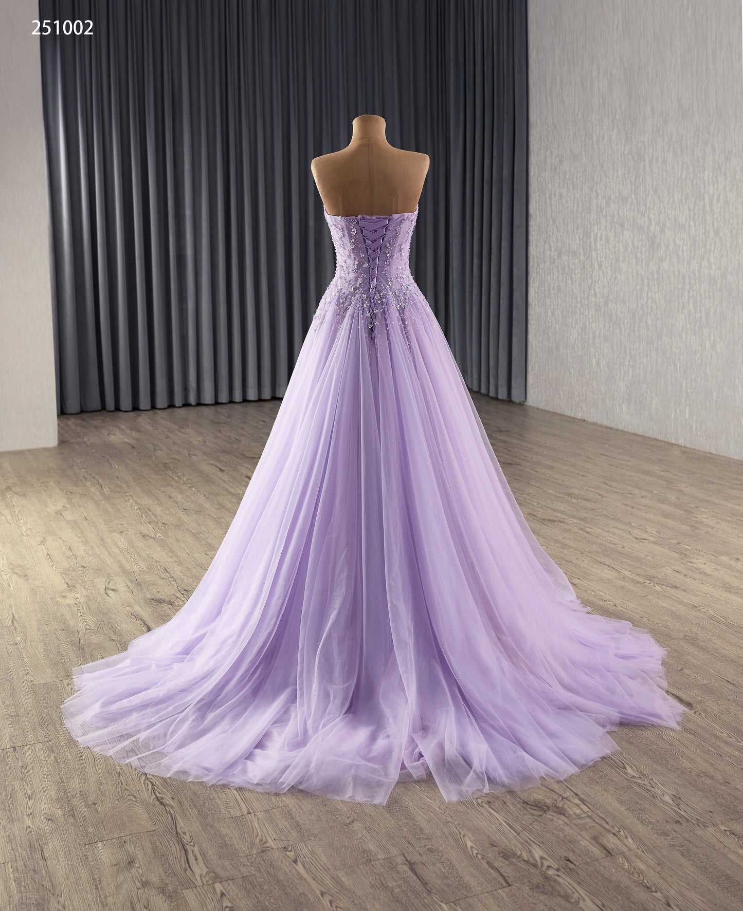 Sweatheart Neckline Sheath Corset Lilac Party Evening Dress 251002