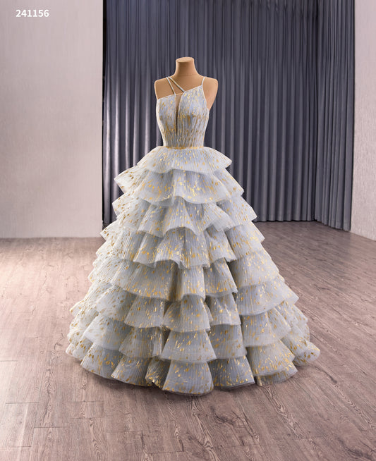 Asymmetrical Evening Party Dress Pleated 241156
