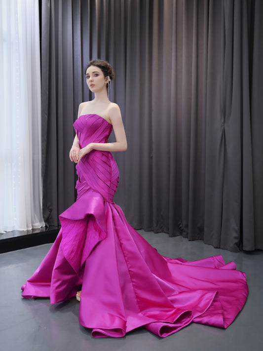 Plain Folds Sleeveless Mermaid Dress for Party 231012