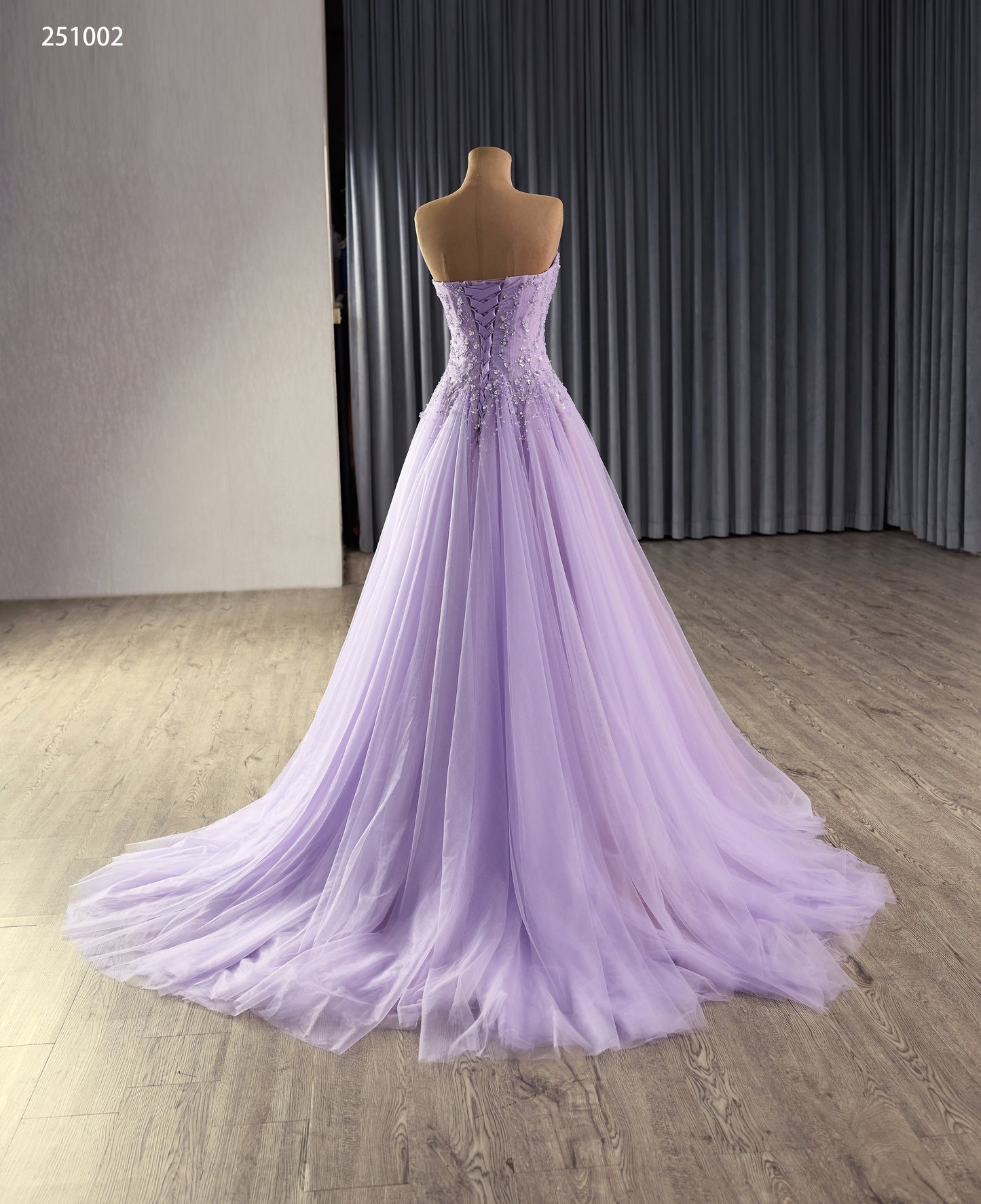 Sweatheart Neckline Sheath Corset Lilac Party Evening Dress 251002