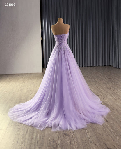 Sweatheart Neckline Sheath Corset Lilac Party Evening Dress 251002