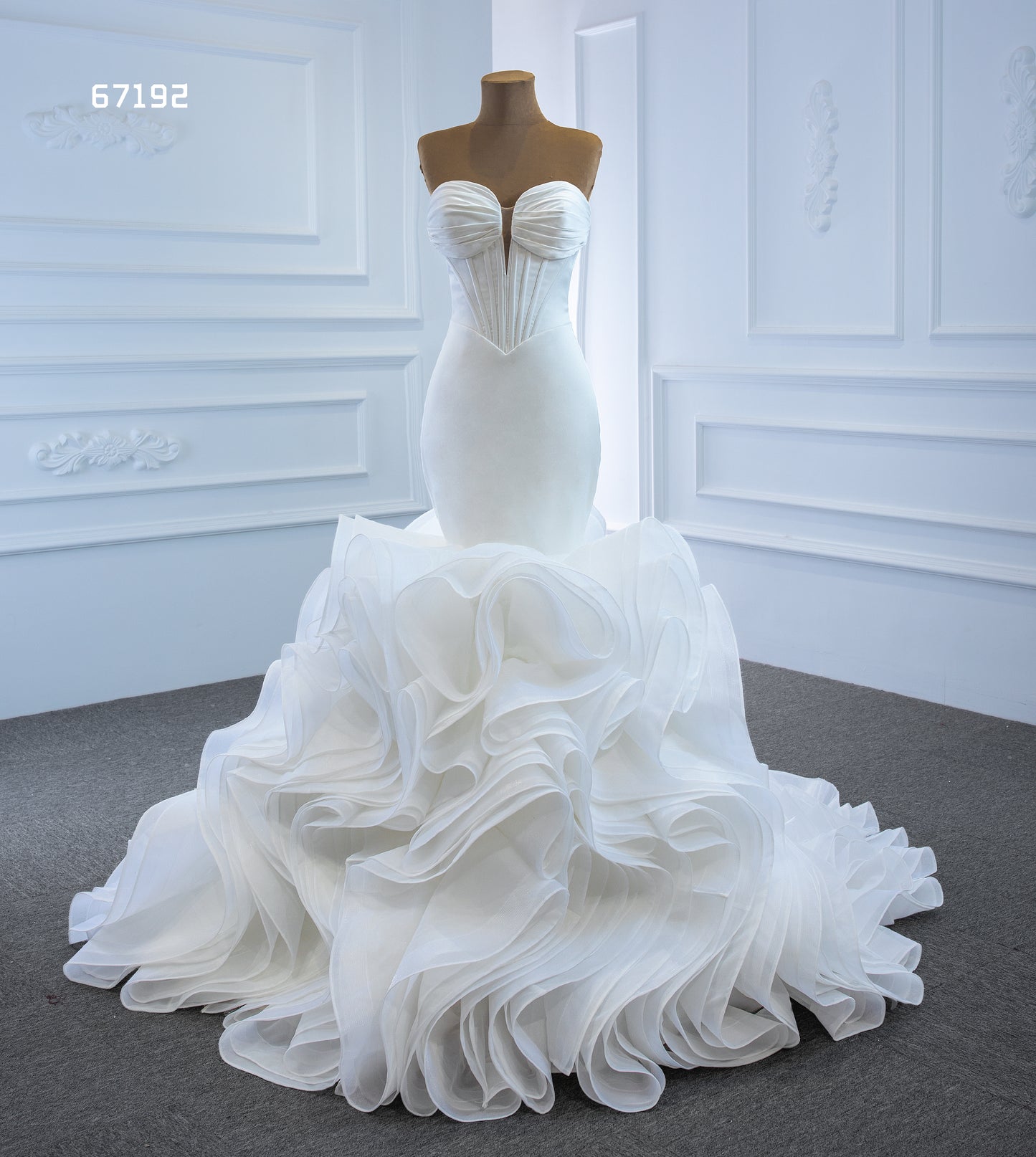 Off the Shoulder V Waist Mermaid Wedding Dress 67192