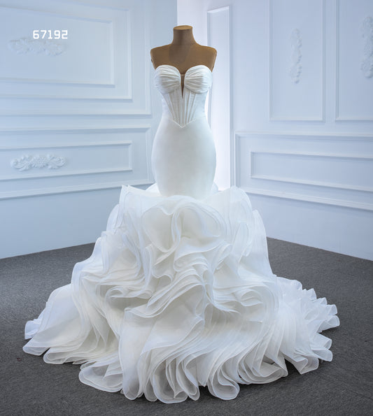 Off the Shoulder V Waist Mermaid Wedding Dress 67192