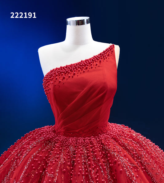 Btydress Hand Beaded  One Shoulder Sequince Ball Gown Evening Party Dresses 222191