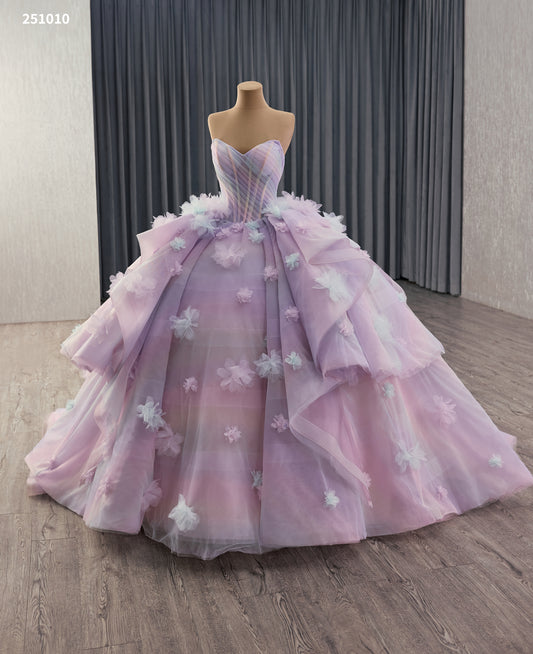 Colorful Tulle Quinceañera Princessa Ball Gown Dress 251010