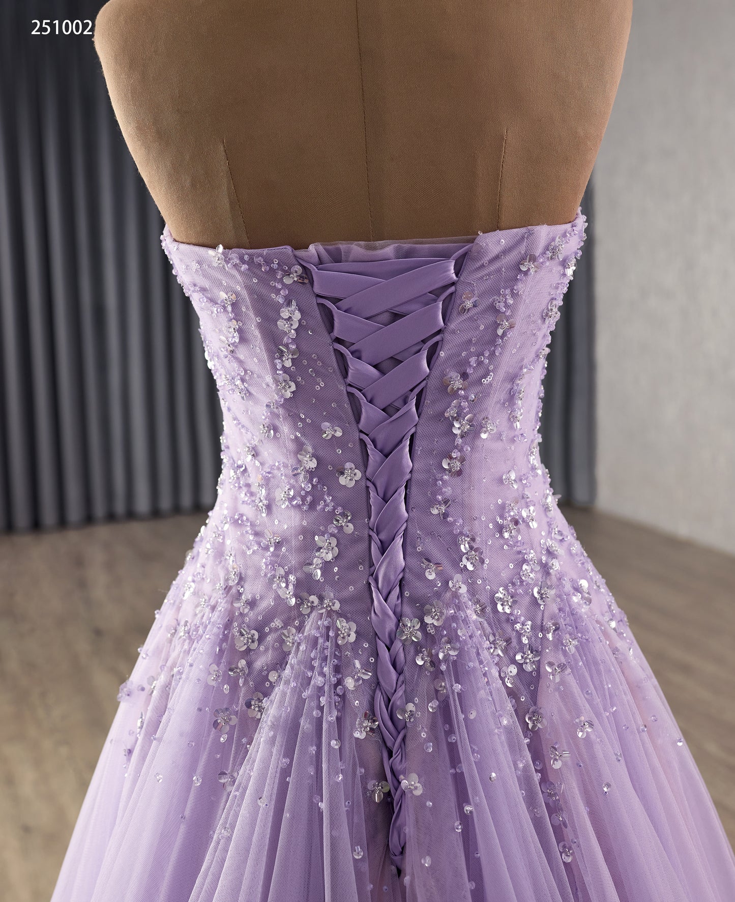 Sweatheart Neckline Sheath Corset Lilac Party Evening Dress 251002