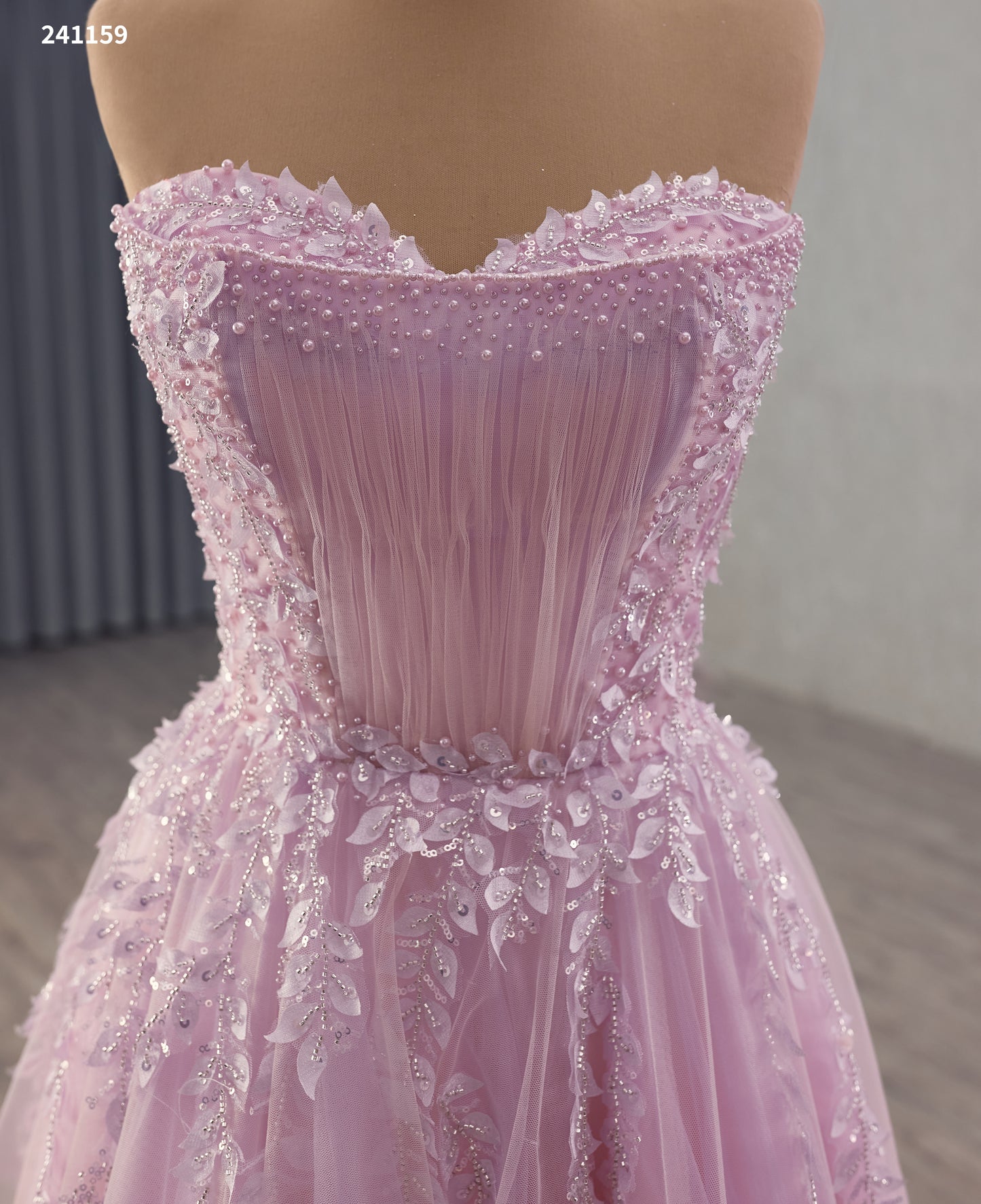 Lilac& Pink Appliqued Prom A Line Evening Dress 241159
