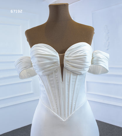 Off the Shoulder V Waist Mermaid Wedding Dress 67192