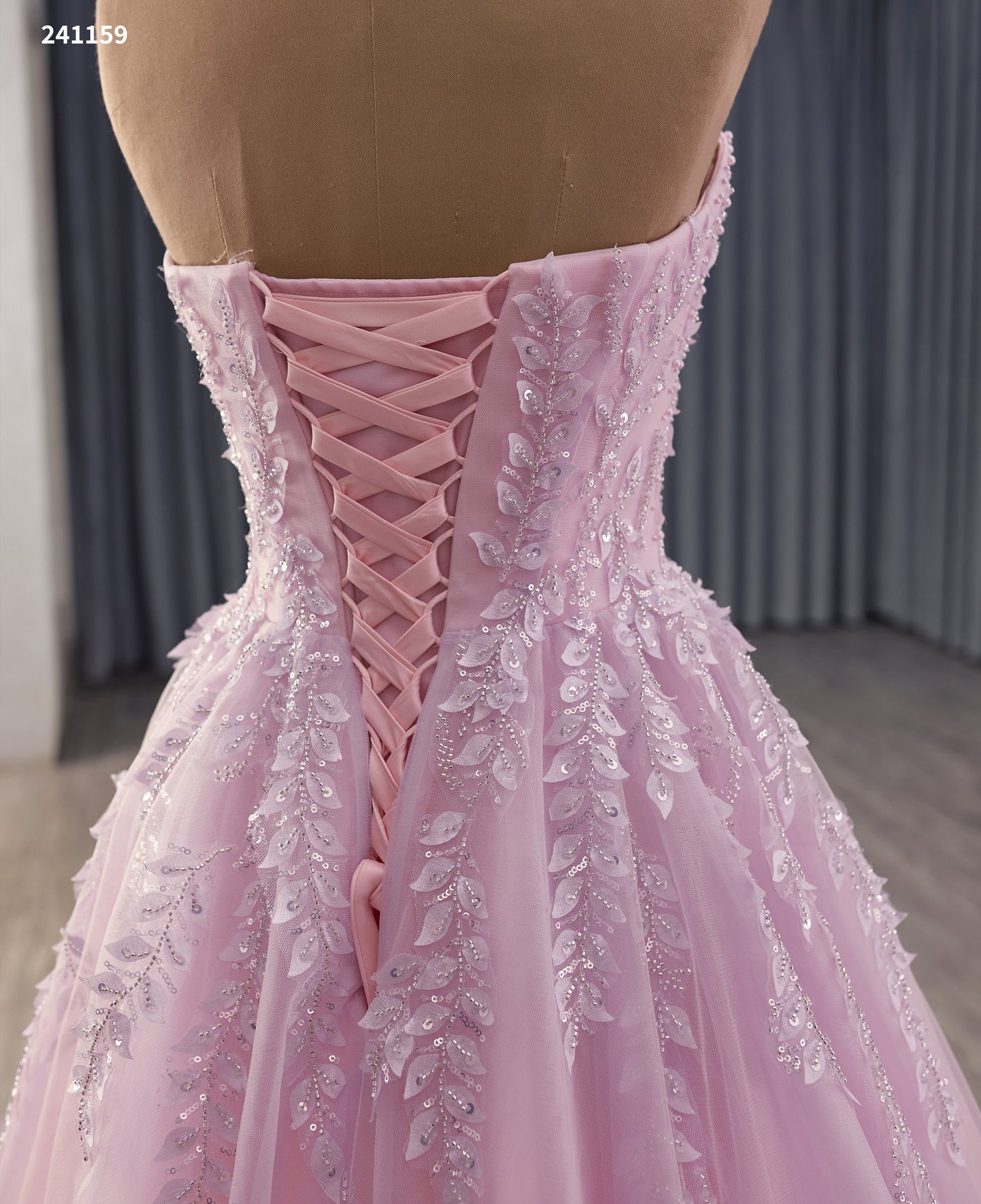 Lilac& Pink Appliqued Prom A Line Evening Dress 241159