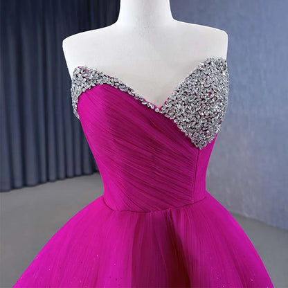 Gorgeous Glitter Pink Two Wear Party Ball Gown Evening Dresses