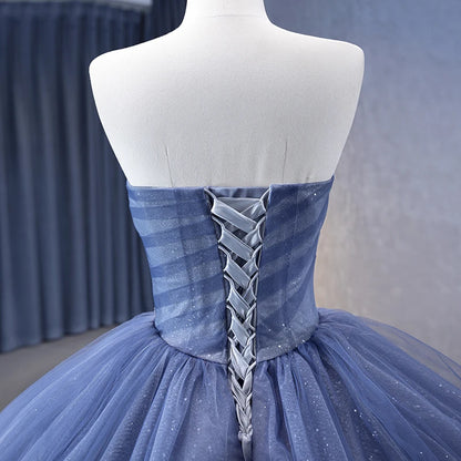 Glitter Elegant Detachable Flower Ball Gown Party Birthday Dress