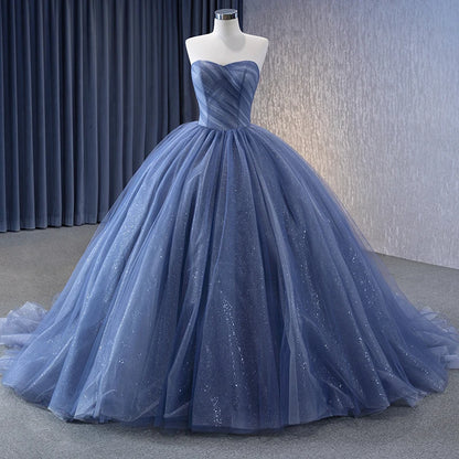 Glitter Elegant Detachable Flower Ball Gown Party Birthday Dress