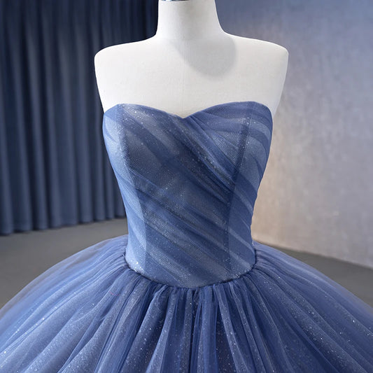 Glitter Elegant Detachable Flower Ball Gown Party Birthday Dress