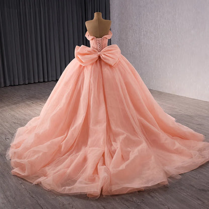 Sweetheart Bow Quinceanera Dress with Long Train