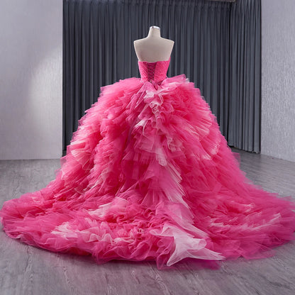 Princess Strapless Two Wear Women's Evening Party Puffy Dresses 241033