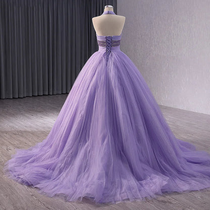 Elegant Lilac Halter Ball Gown Evening Party Dresses for Women 231111