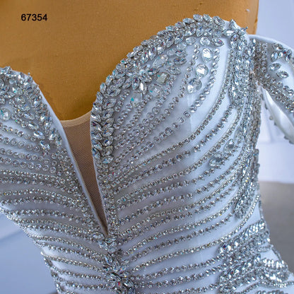 Luxury Ruffled Beaded Mermaid Wedding Gown 67354