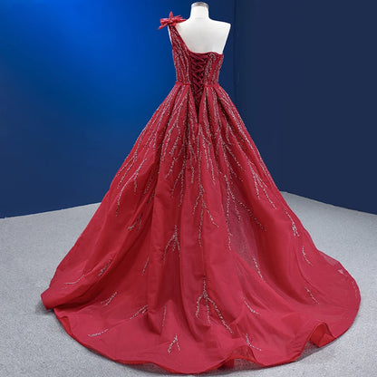 Btydress Sequiuns One Shoulder Party Prom burgandy Mermaid Evening Dresses 222179