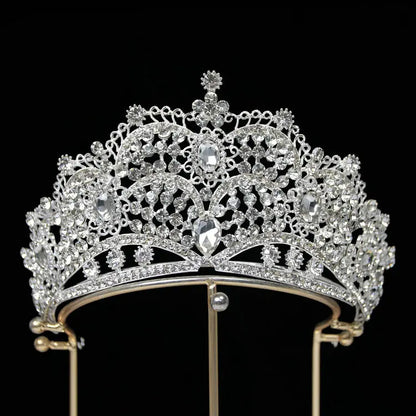 Baroque Beauty Pageant Bride Crown Alloy Crystal Wedding Headband Tiara