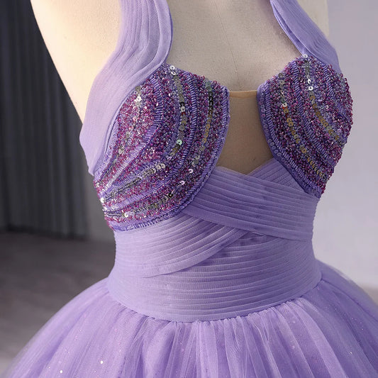 Elegant Lilac Halter Ball Gown Evening Party Dresses for Women 231111