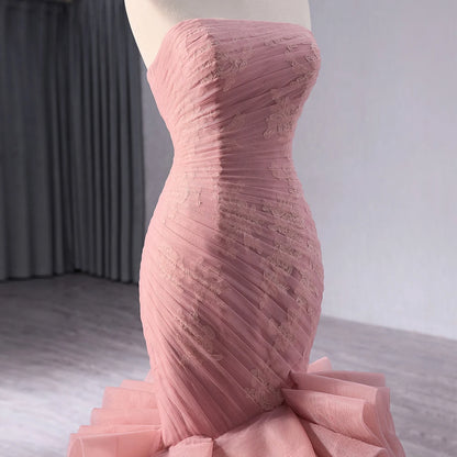Pink Mermaid Evening Party Womoen's Dresses 241014