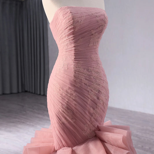 Pink Mermaid Evening Party Womoen's Dresses 241014