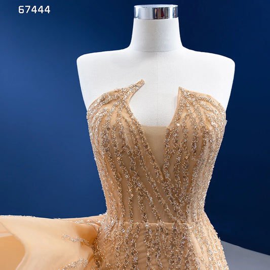 67444 Prom Gowns Elegant Sleeveless Designer Womens Full of Pearls Gown Evening Dress