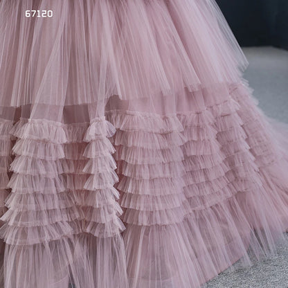 Btydress Burgundy Tulle Quinceanera Dresses Off the Shoulder Sweet 16 Dress 67120