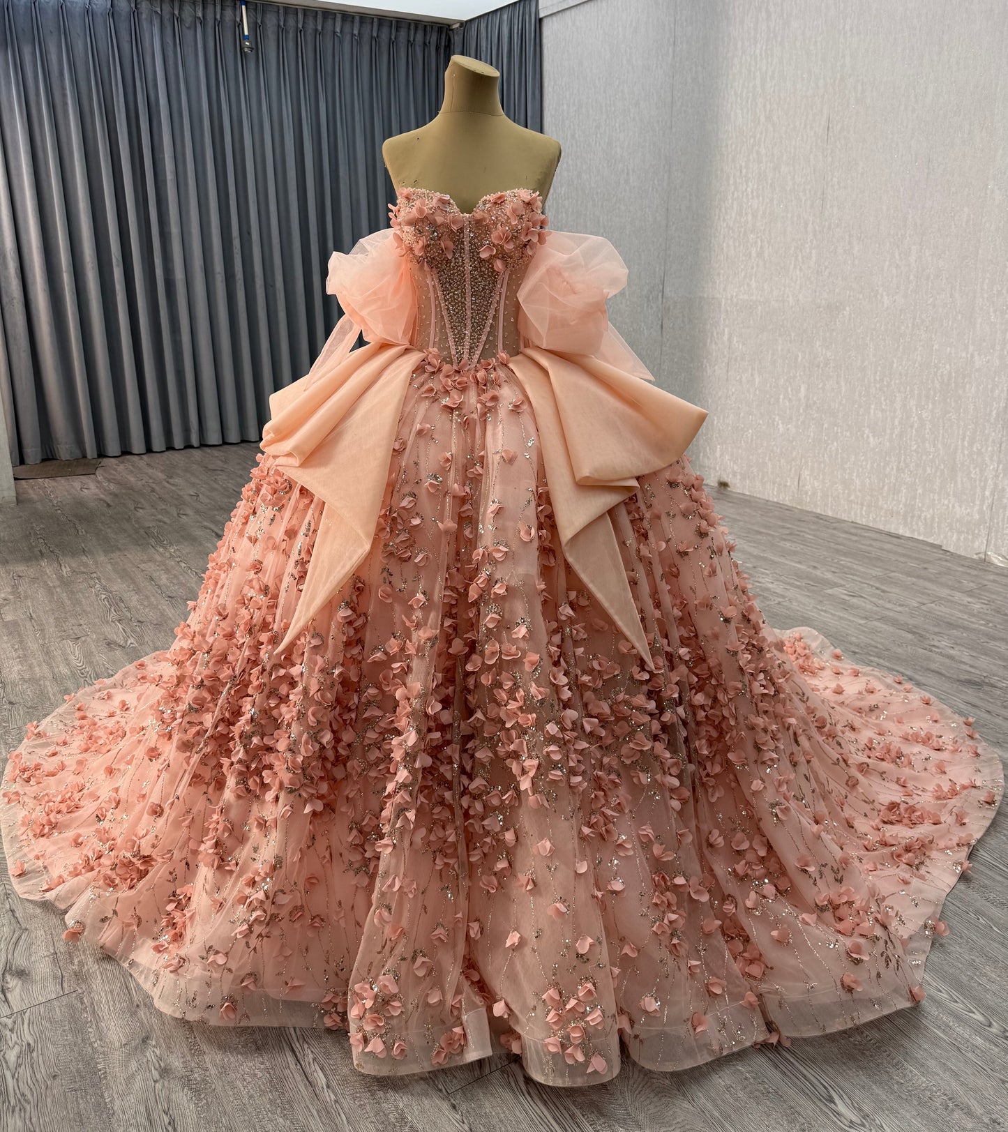 Three Dimensional Florals Tiered Quinceañera Dress 251020