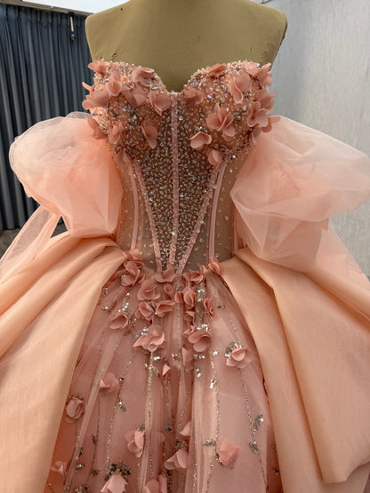Three Dimensional Florals Tiered Quinceañera Dress 251020