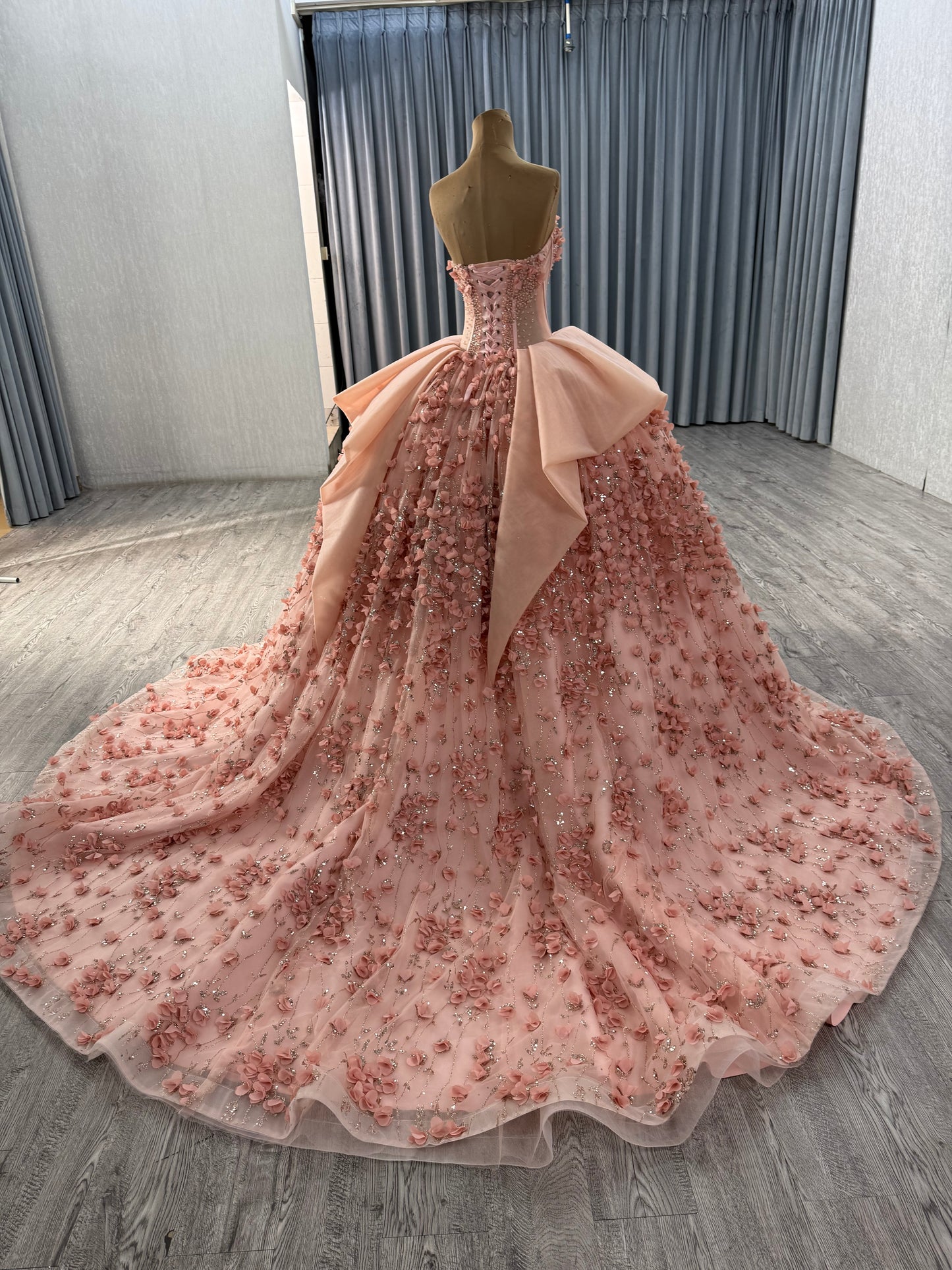 Three Dimensional Florals Tiered Quinceañera Dress 251020
