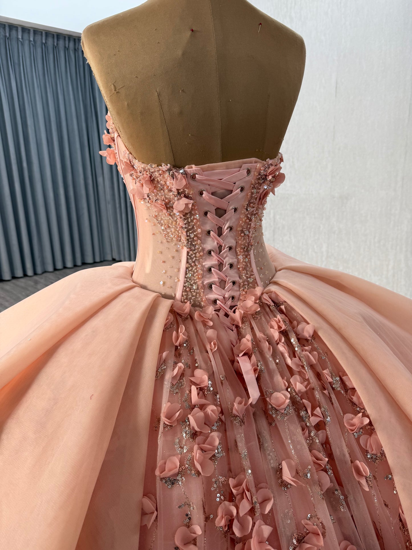 Three Dimensional Florals Tiered Quinceañera Dress 251020