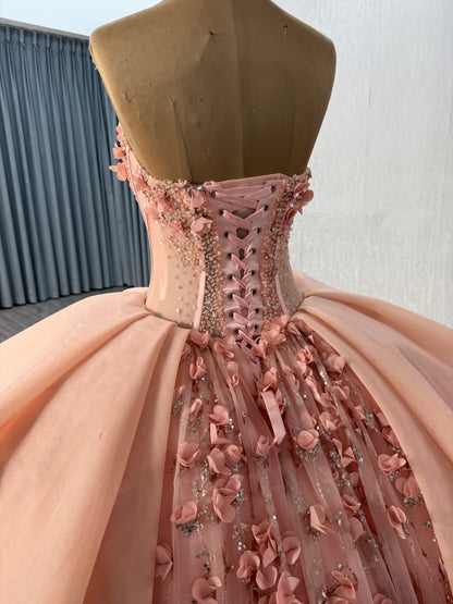 Three Dimensional Florals Tiered Quinceañera Dress 251020